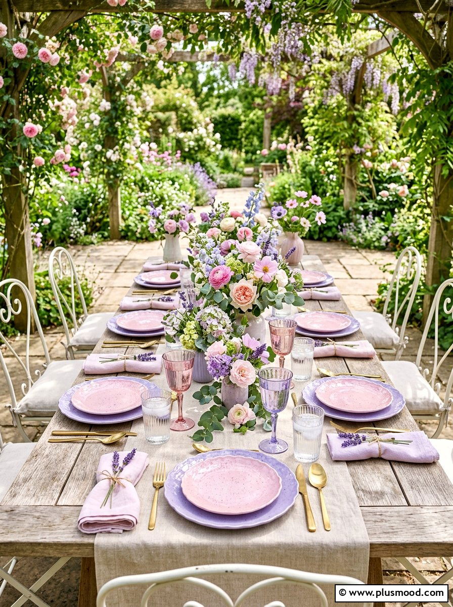 Pastel Colored Tableware - 25 summer brunch table ideas