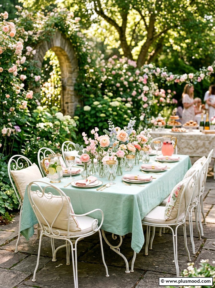 Pastel Floral Party Display - 25 summer iced tea bar ideas