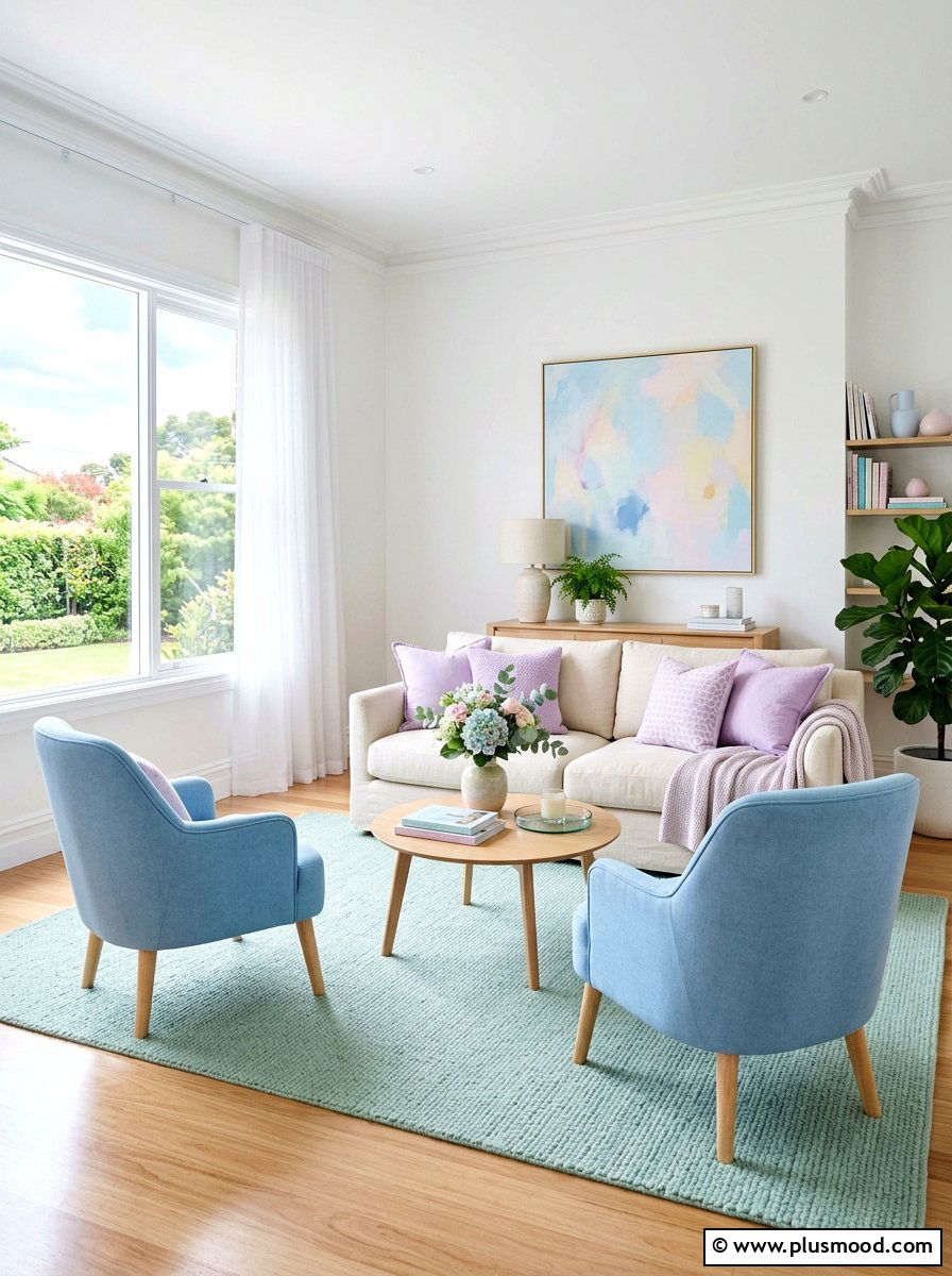 Pastel Living Area - 25 fresh summer decorating ideas