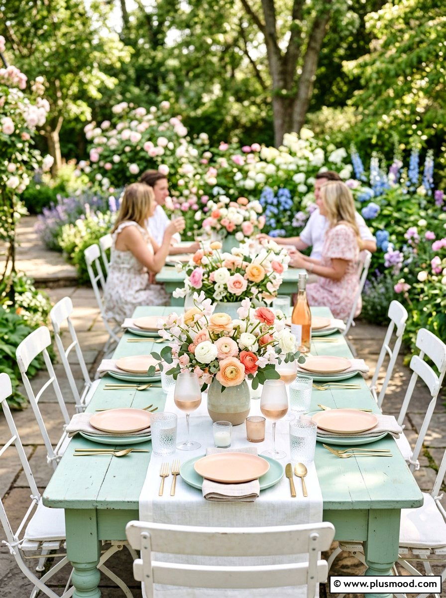 Pastel Outdoor Table - 25 summer outdoor table decor ideas