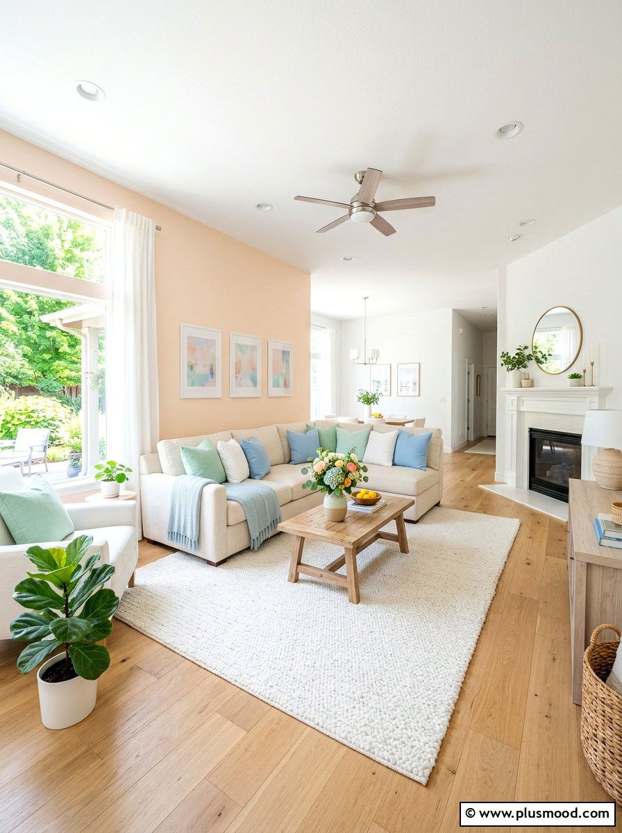 Pastel Palette Family Room - 25 summer decorating ideas for small homes