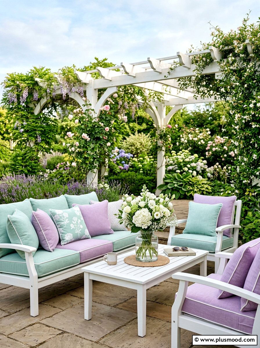 Pastel Patio Cushions - 25 last days of summer decor ideas