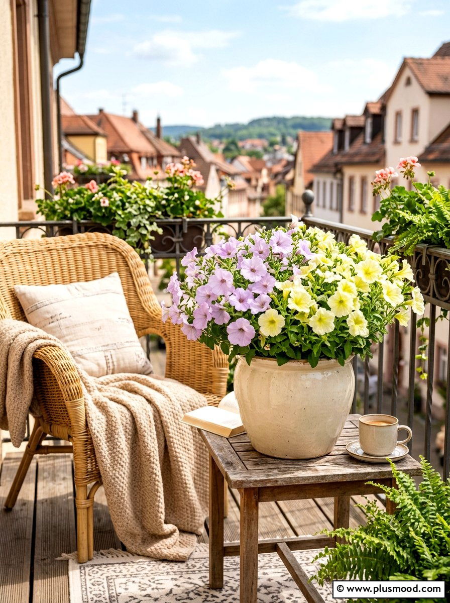 Pastel Petunia Patio Pot - 25 summer planters with petunias ideas