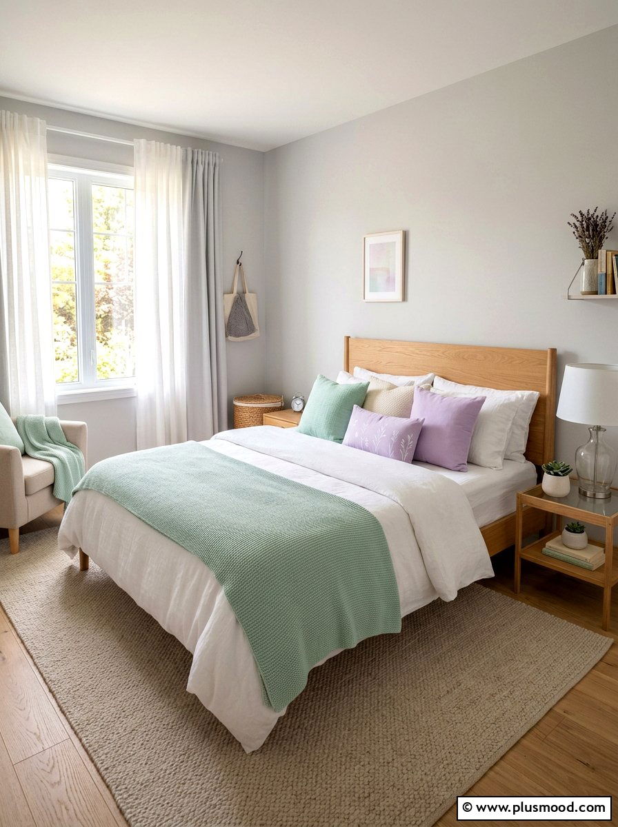 Pastel Throw Pillows - 25 summer bedroom ideas on a budget