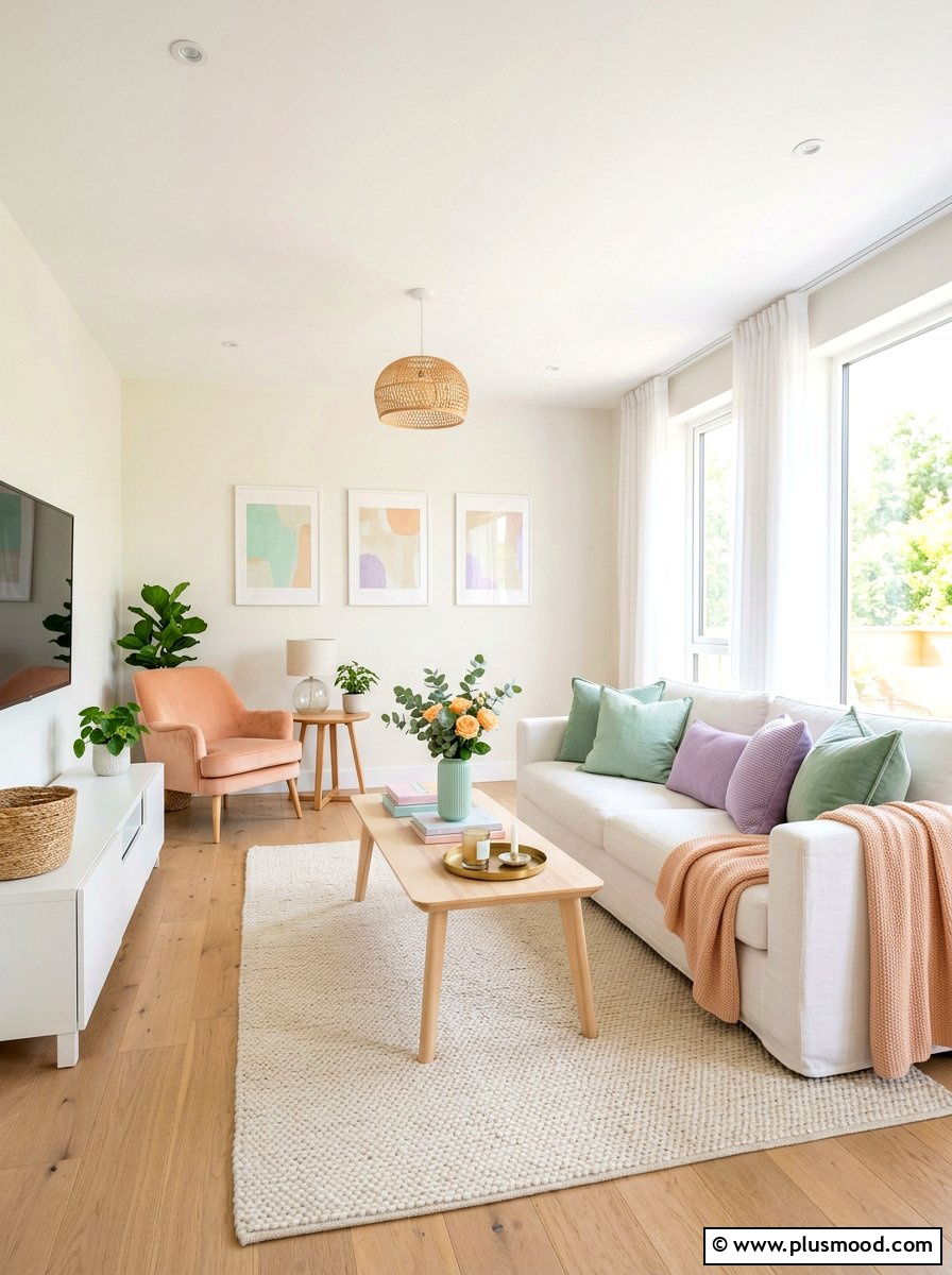 Pastel Tone Living Room - 25 light summer living room ideas