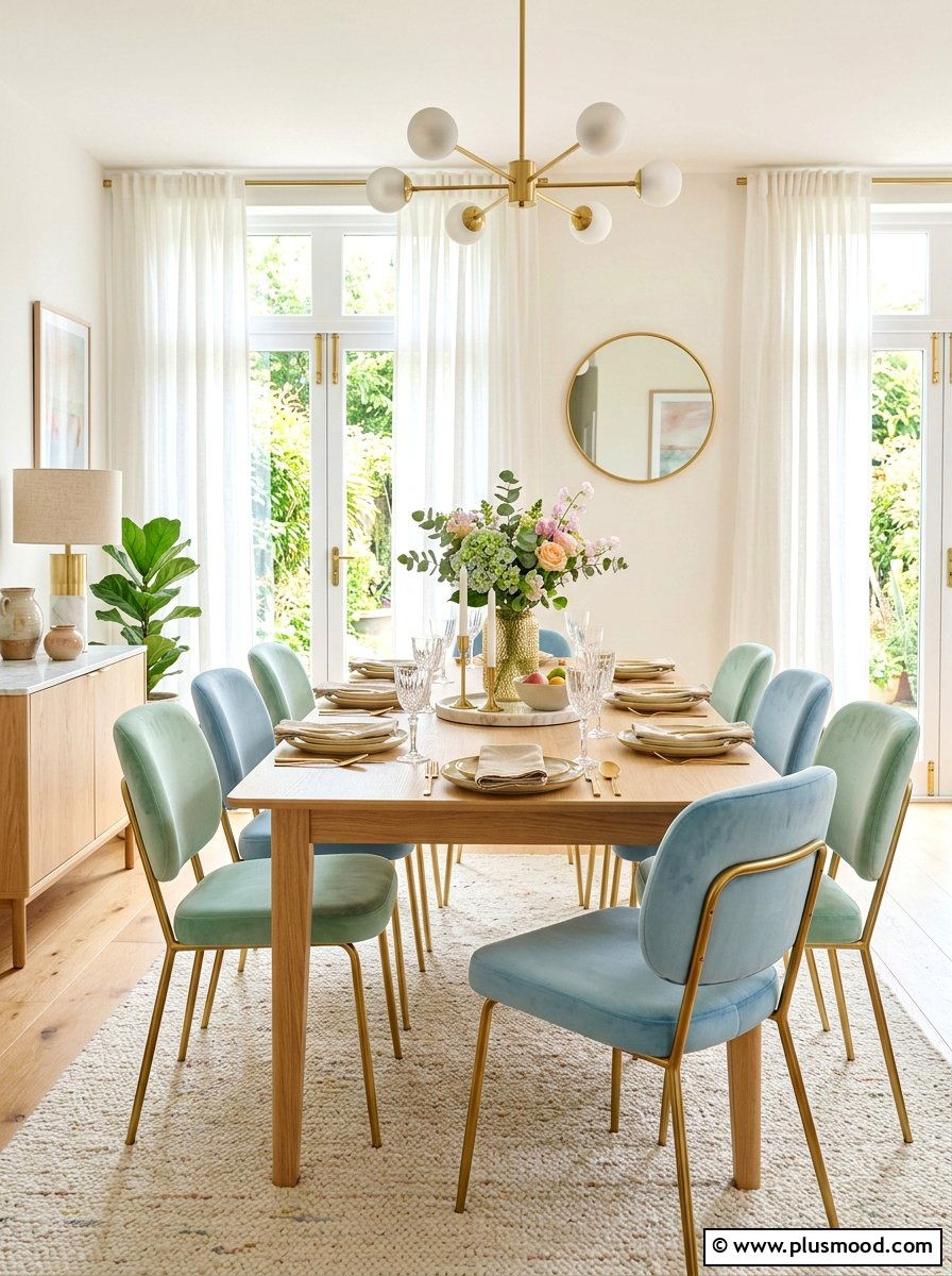 Pastel Toned Dining Room - 25 summer dining room ideas