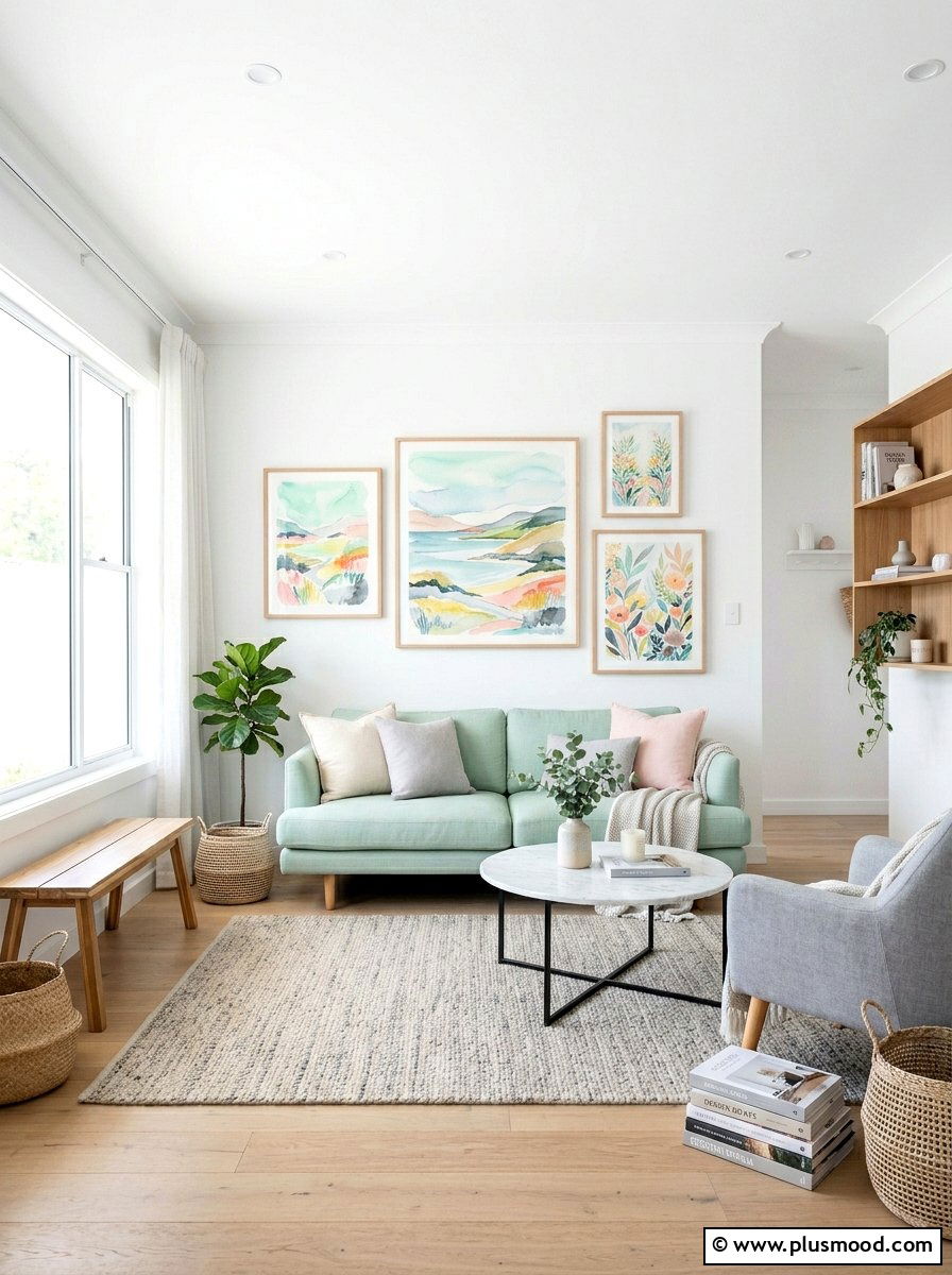 Pastel Watercolor Art - 25 summer wall art ideas for living room