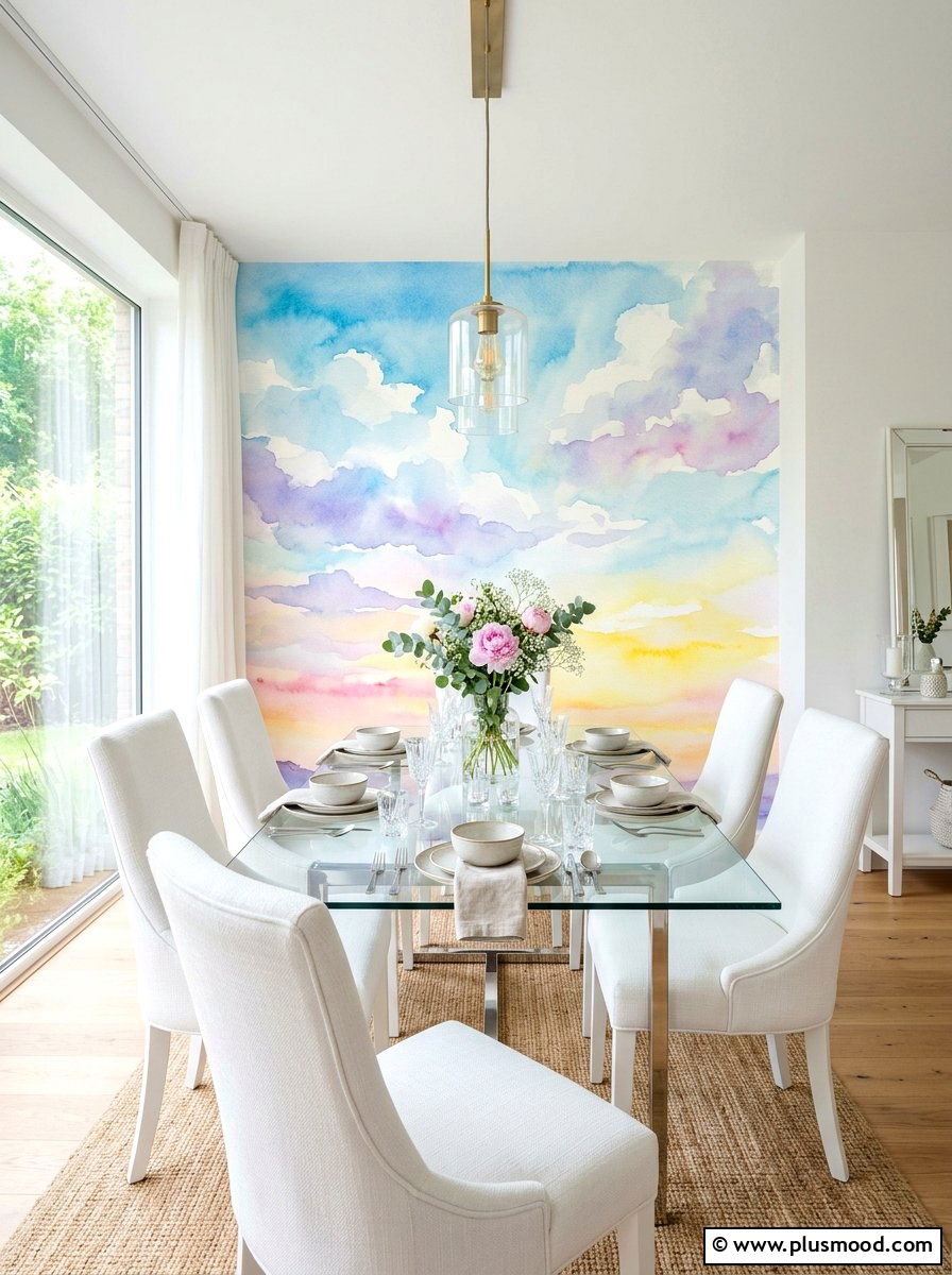 Pastel Watercolor Art - 25 summer dining room wall decor ideas