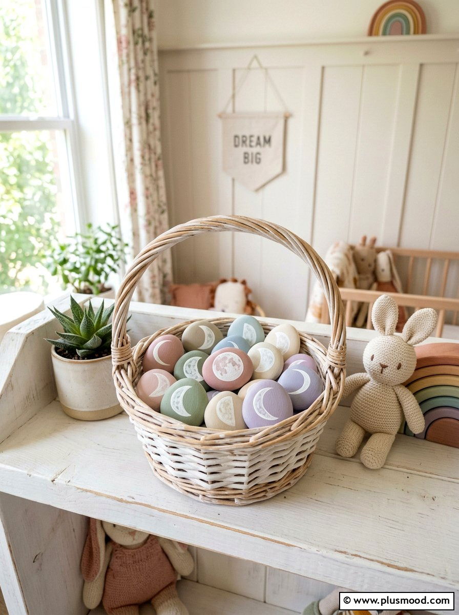 Pastel moon phase stones - 25 painted rock ideas with moon phases