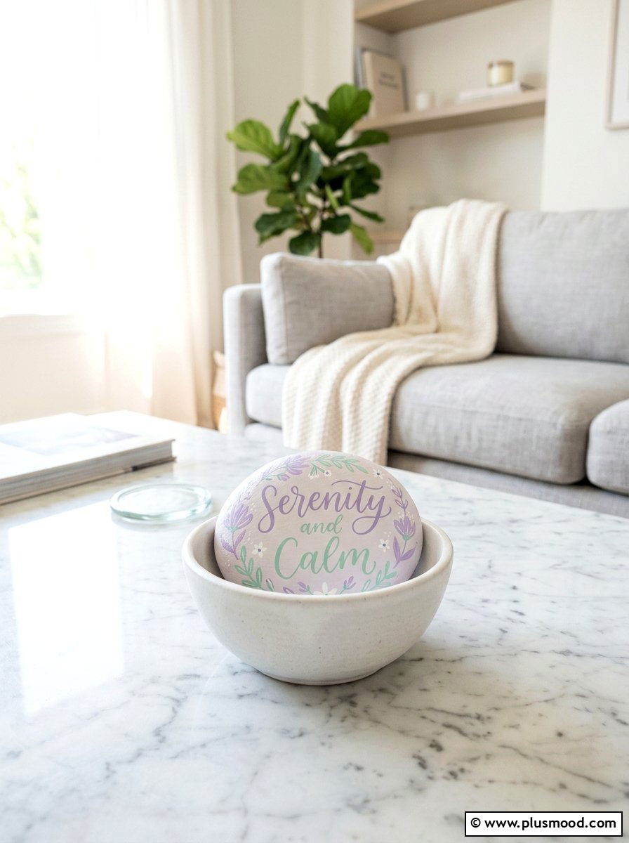 Pastel painted stone - 25 painted rock ideas with positive affirmations
