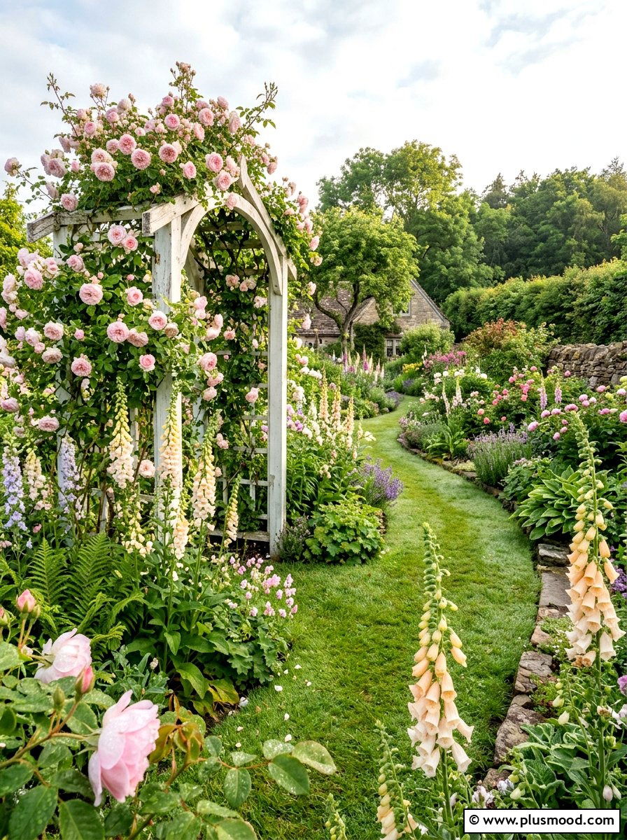 Pastel pink and cream garden - 25 summer color scheme landscaping ideas
