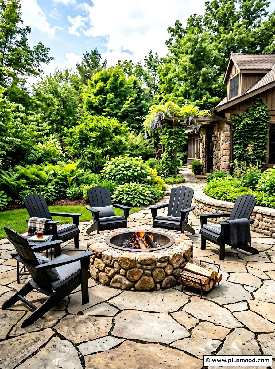 Patio Fire Pit - 25 summer farmhouse patio ideas