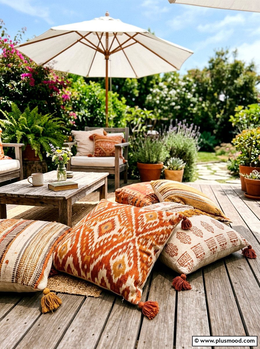 Patio Floor Pillows - 25 summer patio ideas
