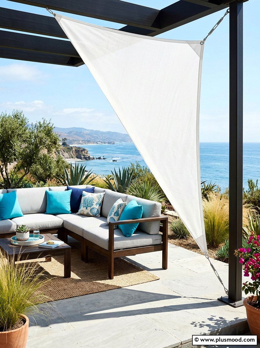 Patio Privacy Sail - 25 summer patio privacy ideas