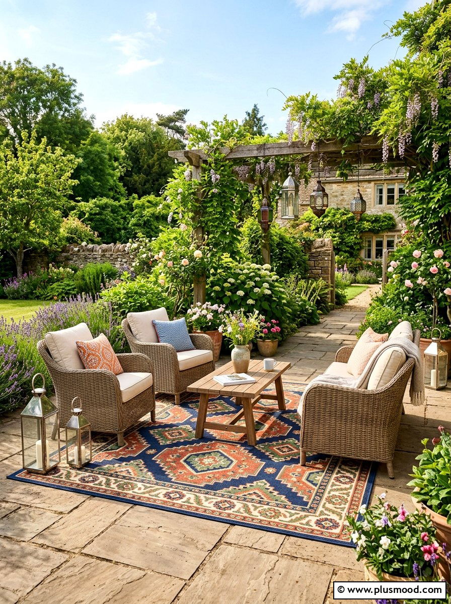 Patio Rug Lounge - 25 summer cookout setup ideas