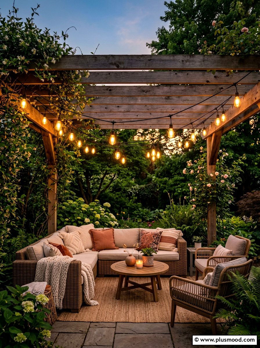 Patio String Lights - 25 summer boho patio ideas