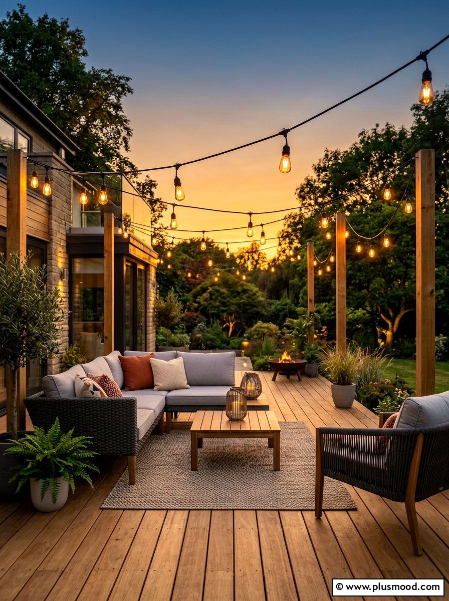 Patio String Lights - 25 summer cookout setup ideas
