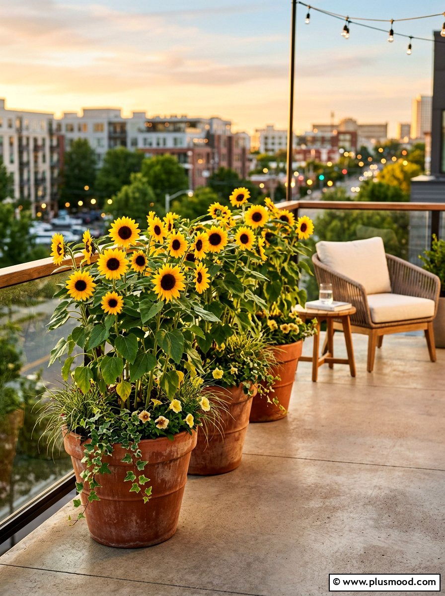 Patio Sunflower Containers - 25 summer sunflower garden ideas