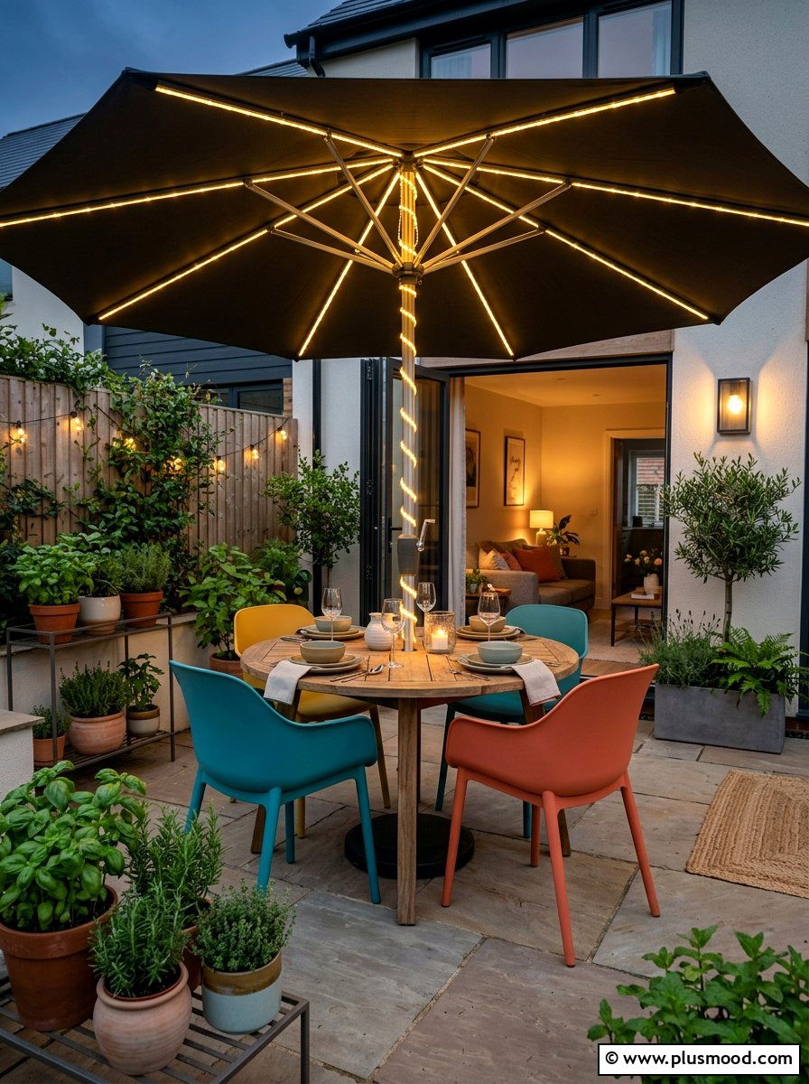 Patio Umbrella Lights - 25 summer patio lighting ideas