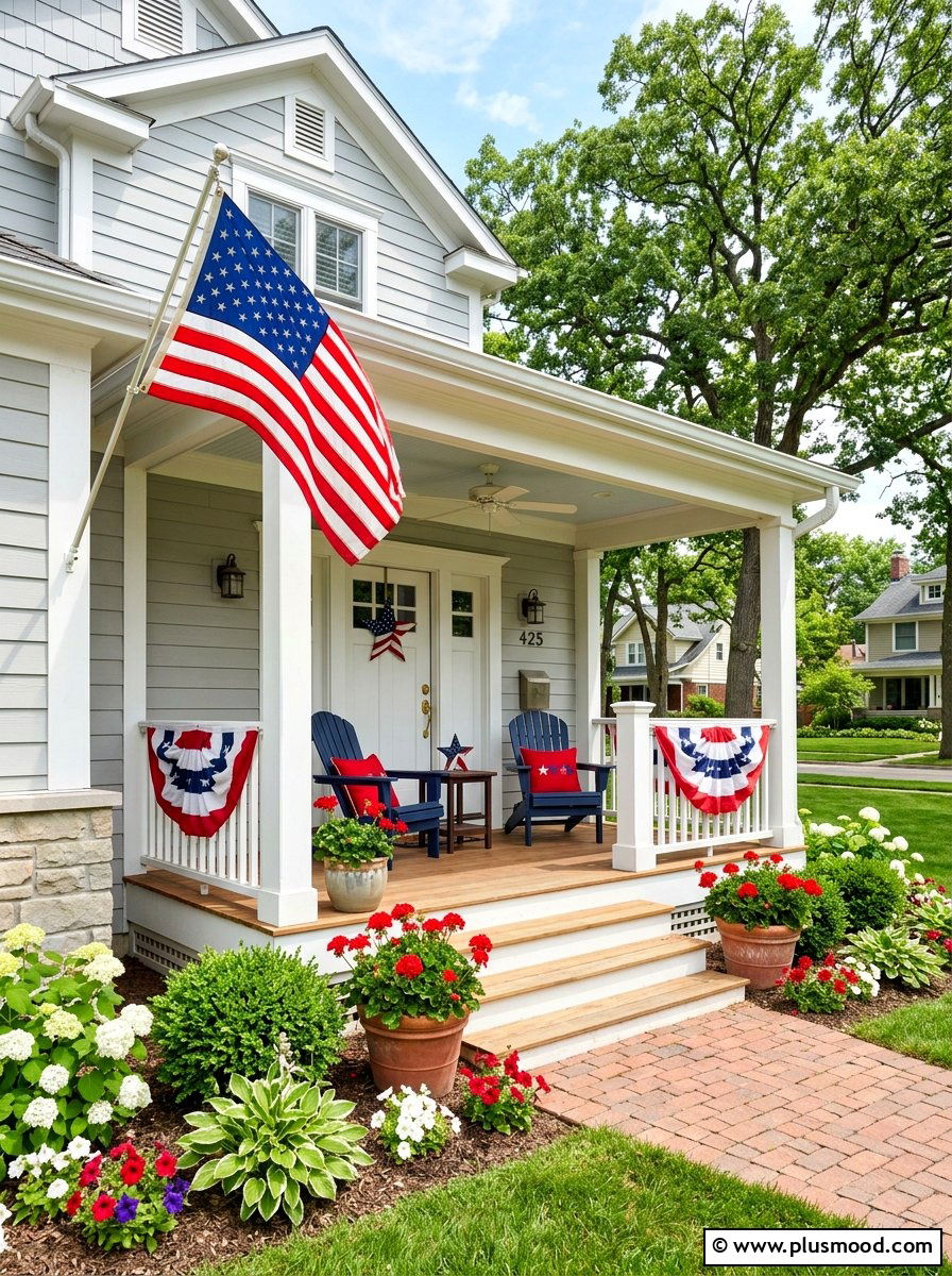 Patriotic Front Porch - 25 summer front porch decor ideas