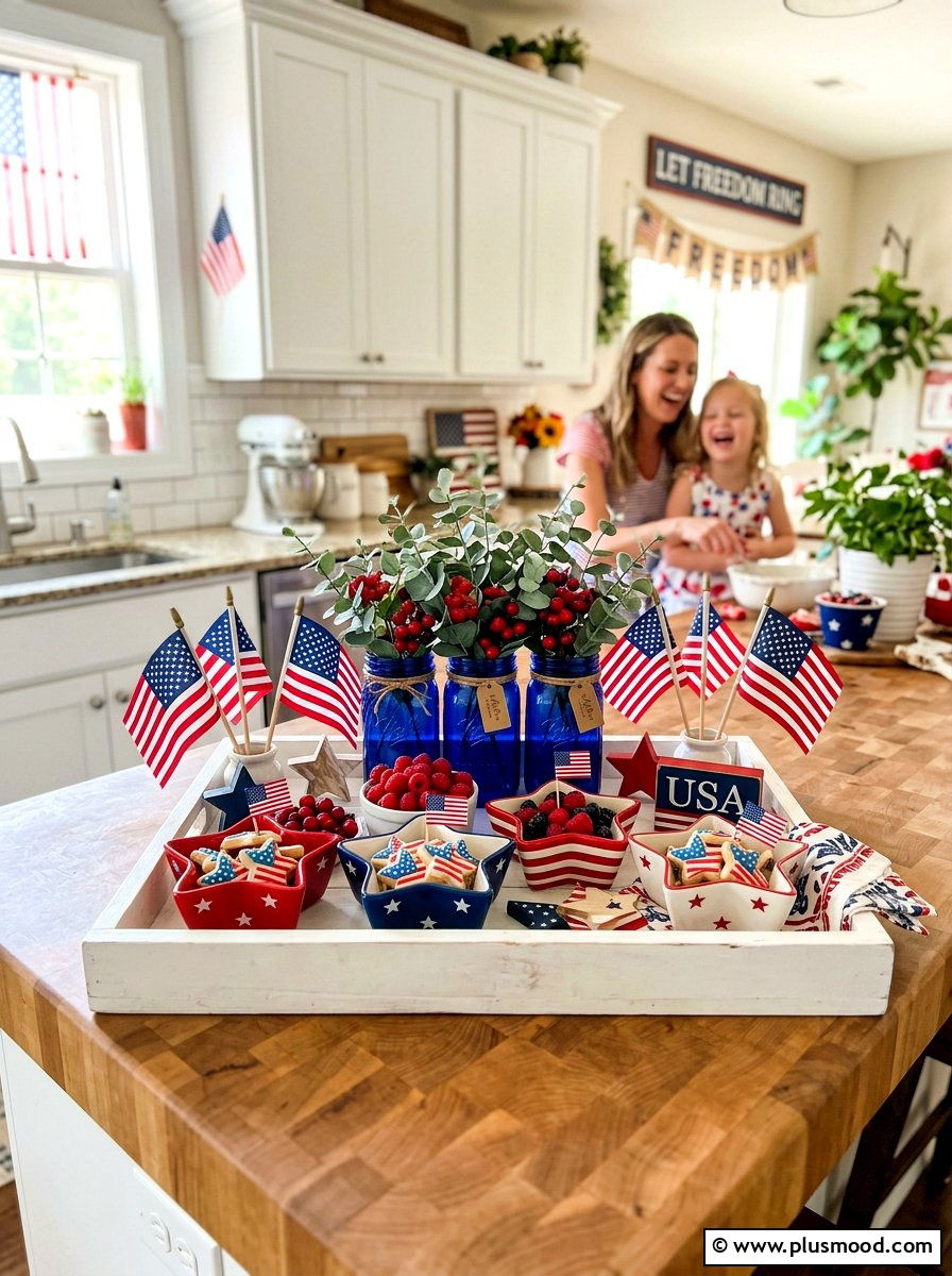Patriotic Kitchen Tray - 25 summer kitchen tray decor ideas