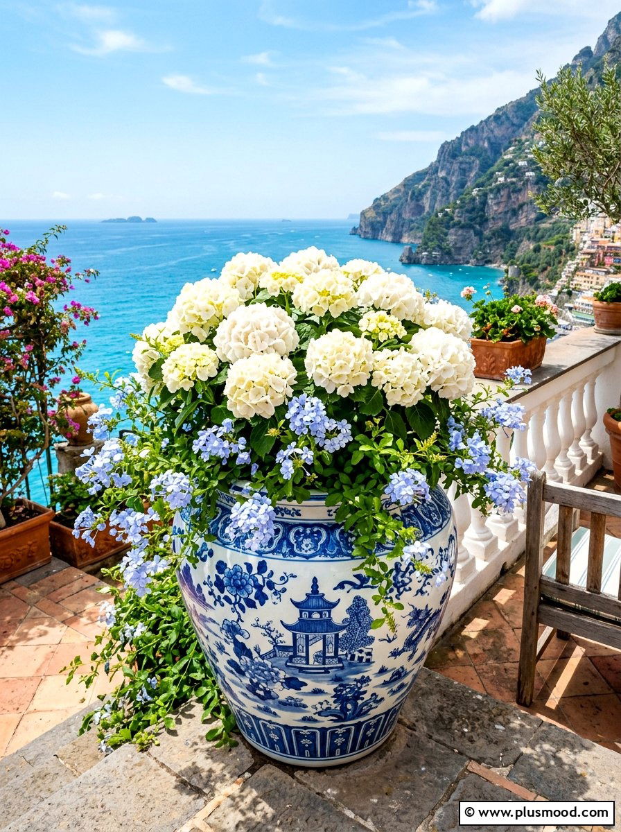 Patterned Ceramic Planter - 25 summer colorful planter ideas