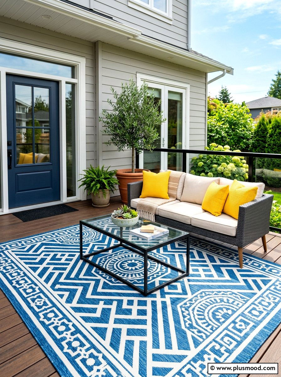 Patterned Outdoor Rug Entryway - 25 fresh summer front porch ideas