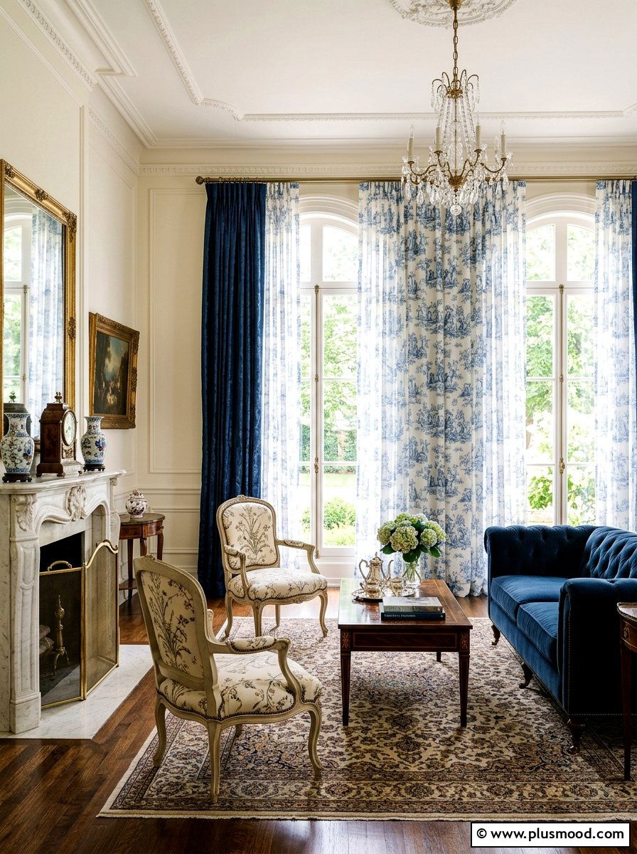 Patterned Toile Sheers - 25 summer breezy window treatment ideas