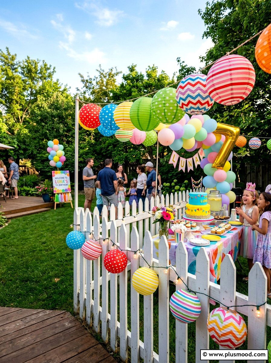 Patterned paper lanterns for birthday party - 25 summer lantern decor ideas for parties