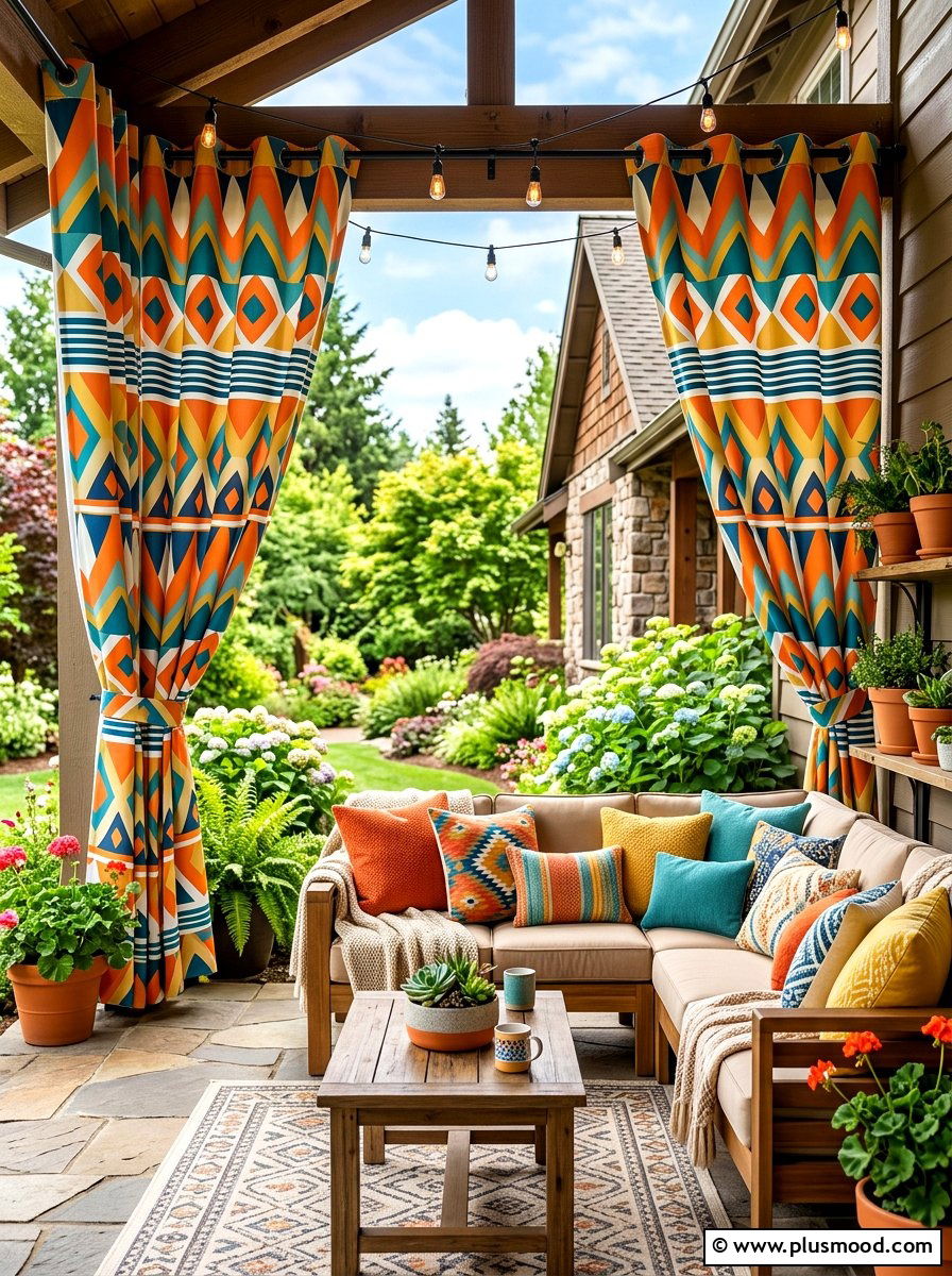 Patterned patio curtains - 25 summer patio curtain ideas