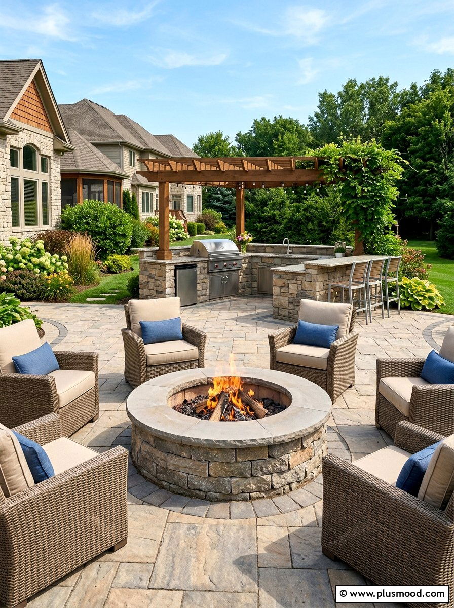 Paver Fire Pit - 25 summer patio fire pit ideas