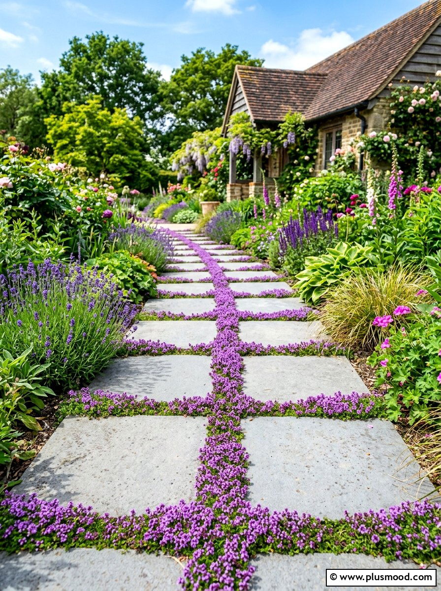 Paver Path Ground Cover - 25 summer walkway landscaping ideas