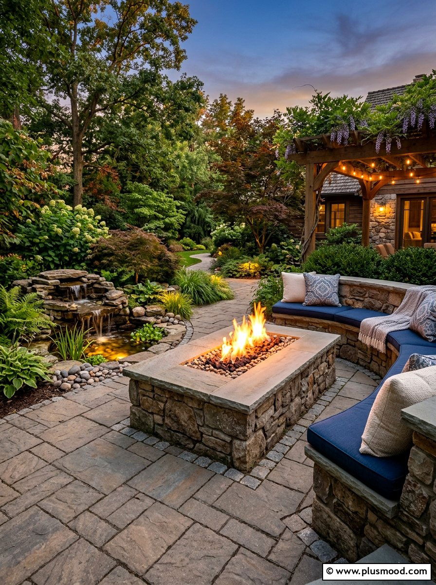 Paver Patio Built In Fire Table - 25 small backyard ideas with fire table