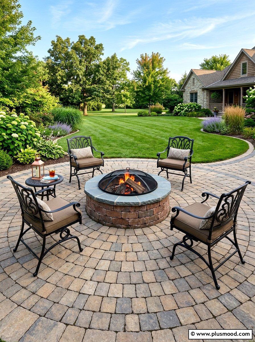Paver Patio Fire Pit - 25 small backyard ideas with fire pit