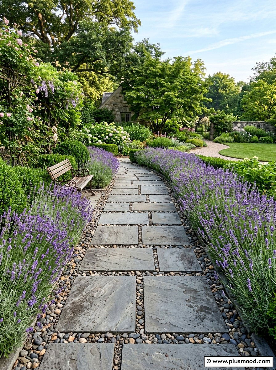 Paver Stone Walkway - 25 small backyard ideas for no grass yards