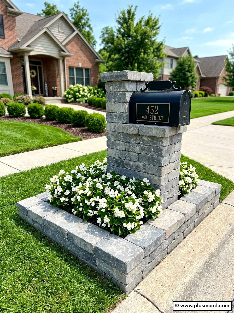 Paver stone mailbox flower bed - 25 summer mailbox landscaping ideas