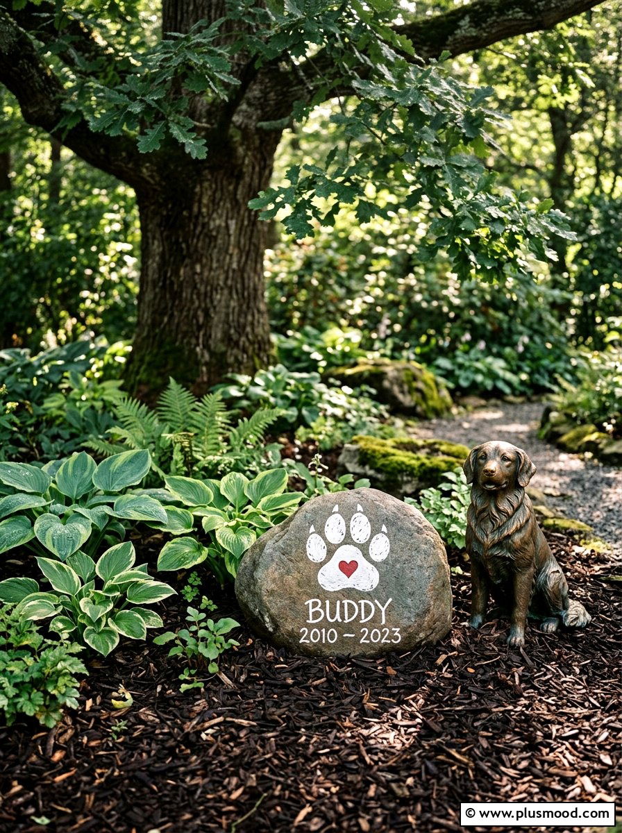 Paw Print Painted Rock - 25 painted rock ideas for memorial garden