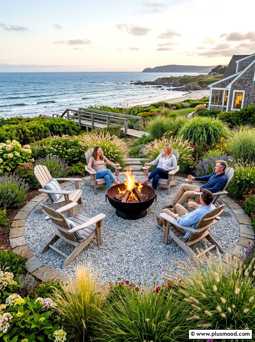 Pea Gravel Fire Pit Area - 25 summer backyard fire pit ideas