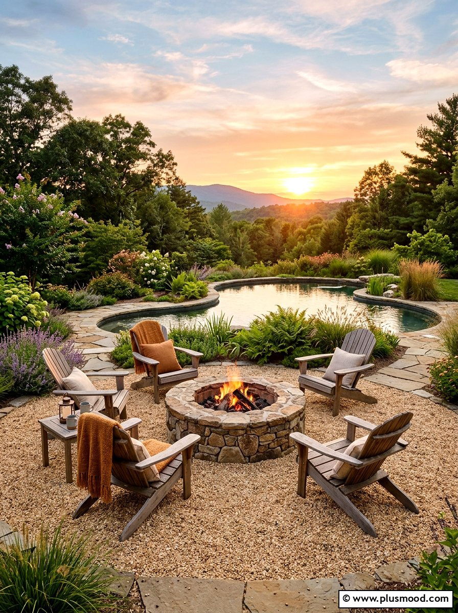 Pea Gravel Lounge Area - 25 pool landscaping ideas for natural pools