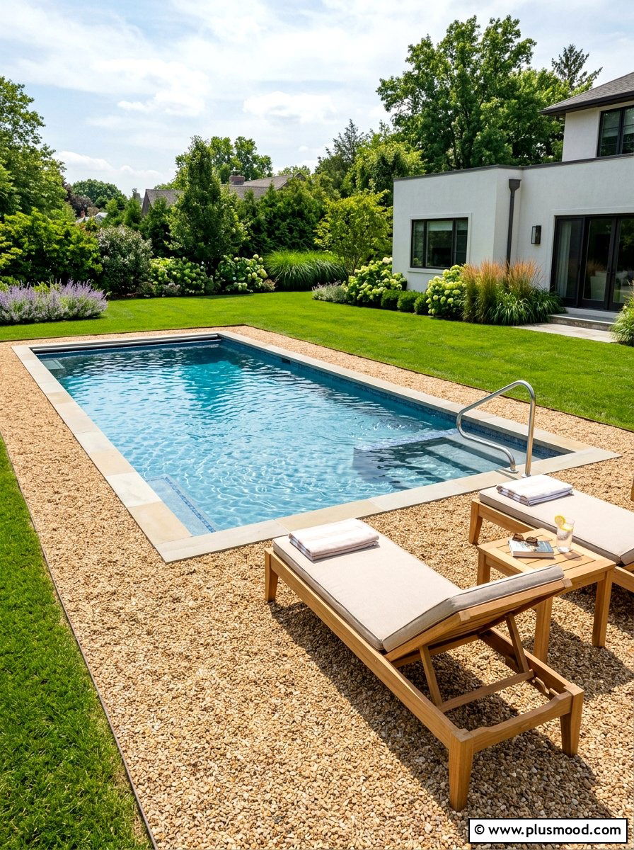 Pea Gravel Surround - 25 summer budget pool area ideas