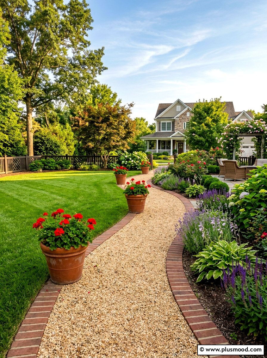 Pea Gravel Walkway - 25 summer backyard path ideas