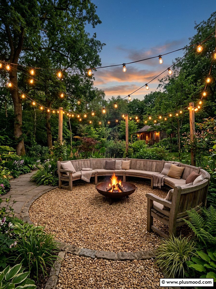 Pea Shingle Seating - 25 small backyard ideas for no grass yards