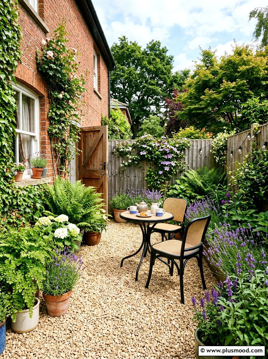 Pea gravel patio - 25 small backyard ideas with gravel