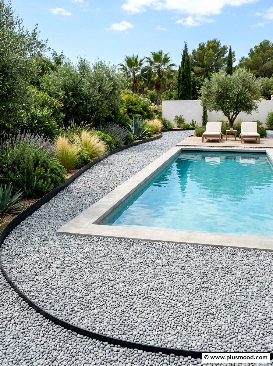 Pea gravel pool surround - 25 pool landscaping ideas on a budget