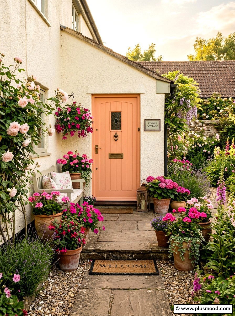 Peach Front Door - 25 summer front door color ideas