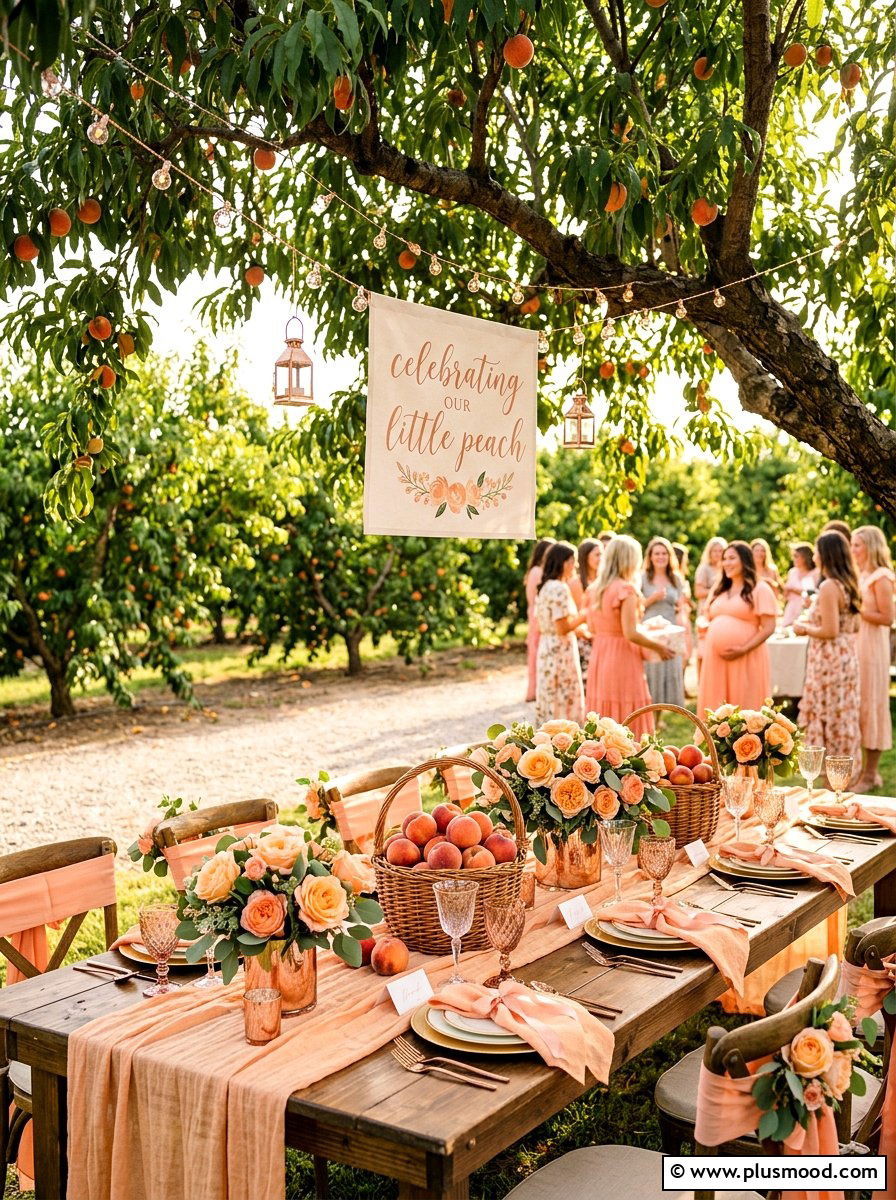 Peach Orchard Baby Shower - 25 summer outdoor baby shower ideas