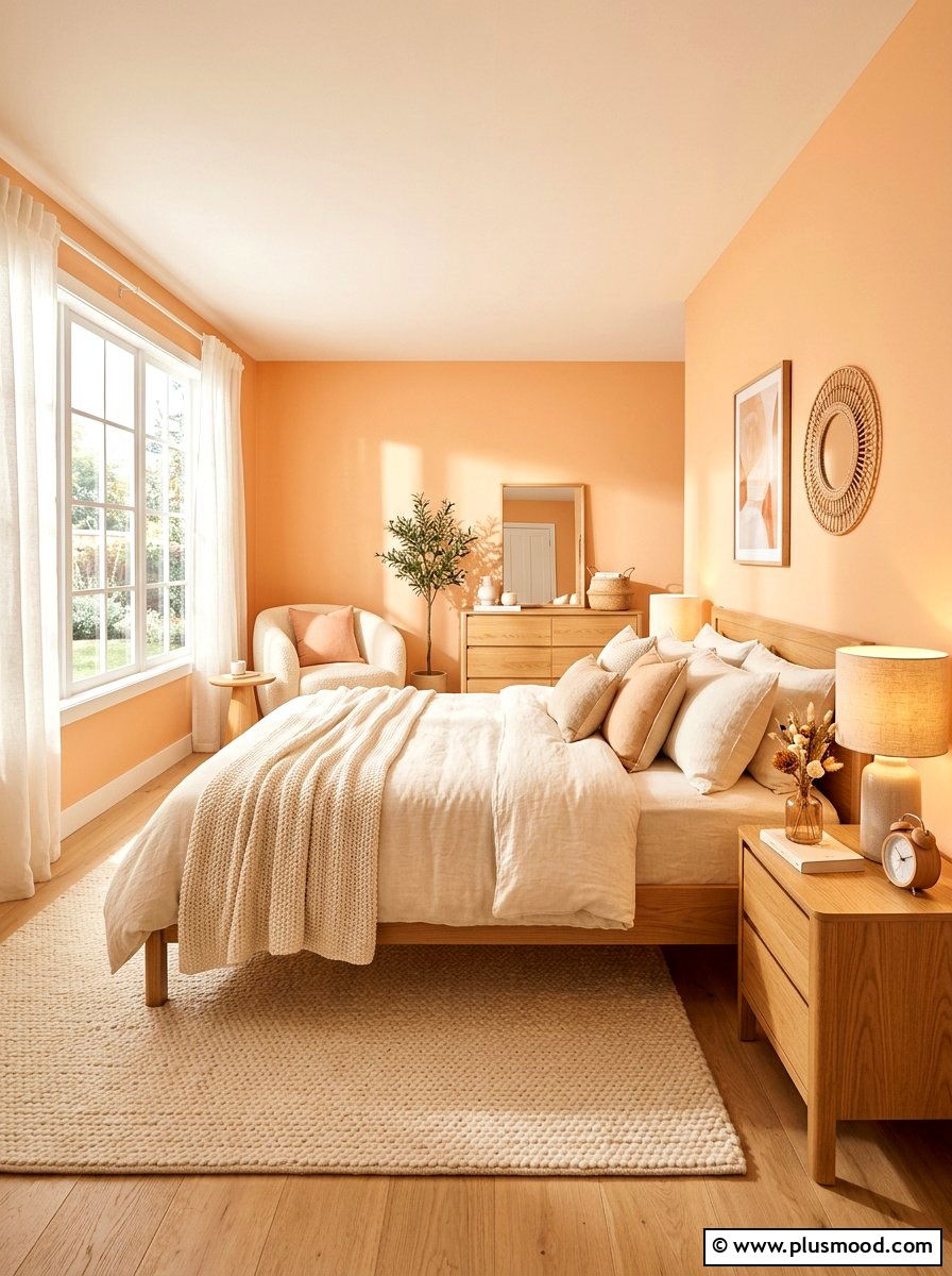 Peach Tone Bedroom - 25 small summer bedroom ideas