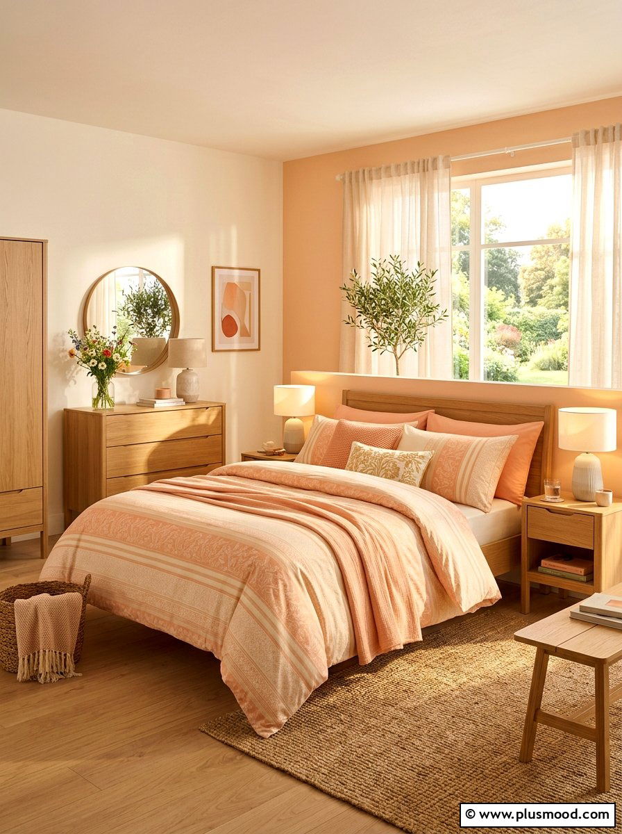 Peach Toned Summer Duvet - 25 summer duvet styling ideas