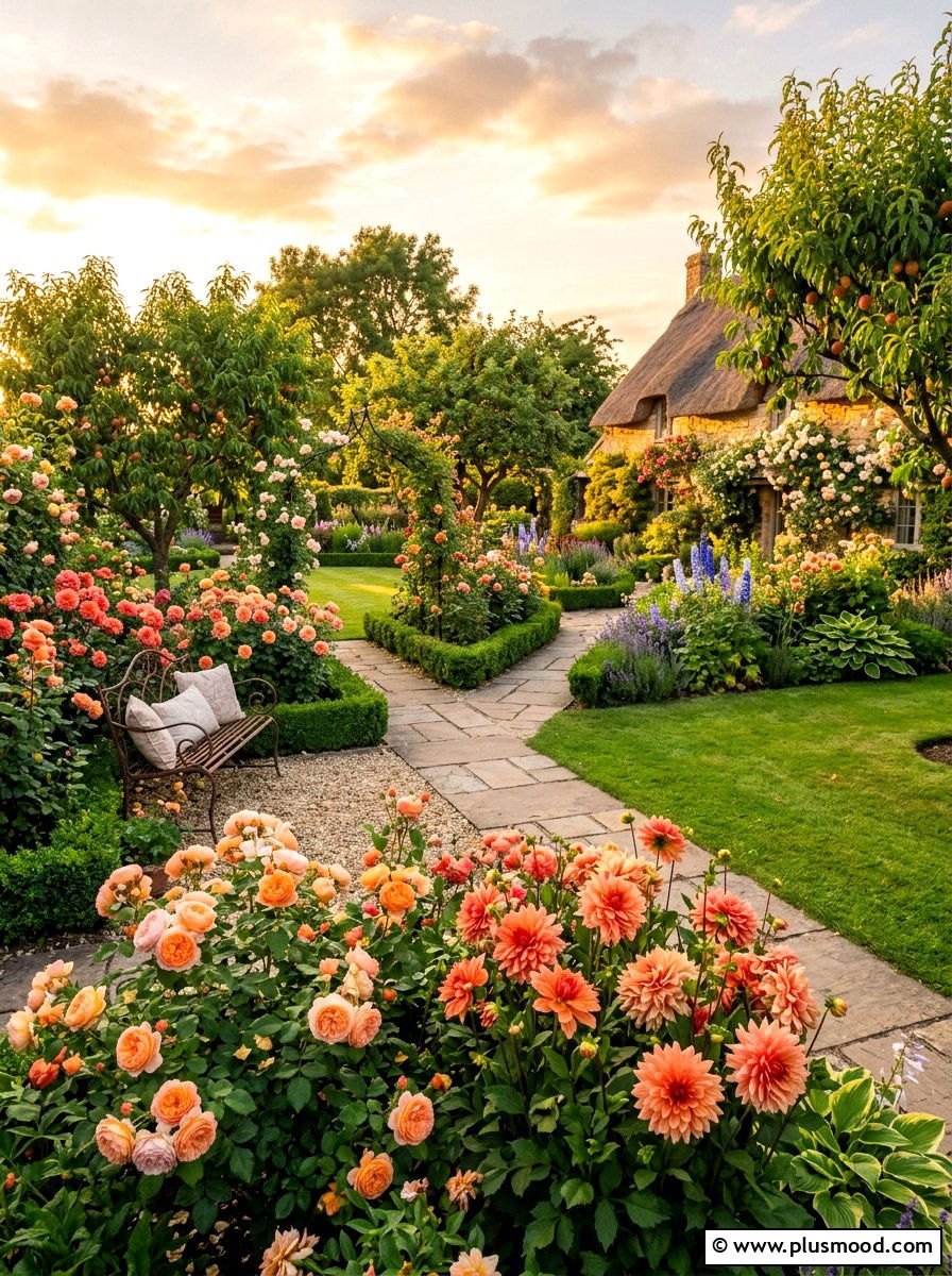 Peach and apricot garden - 25 summer garden color ideas