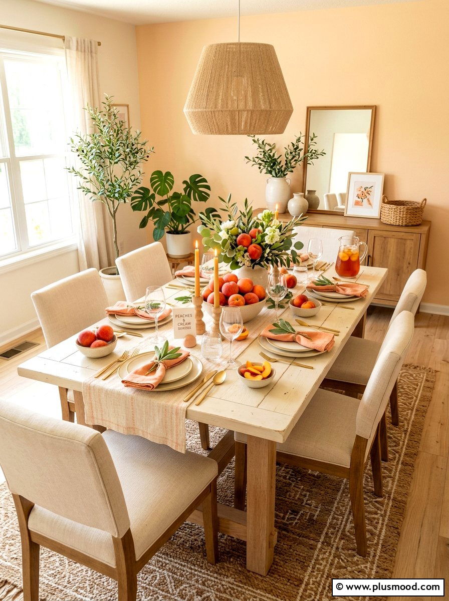 Peaches Cream Summer Table - 25 summer tablescape ideas for dining room